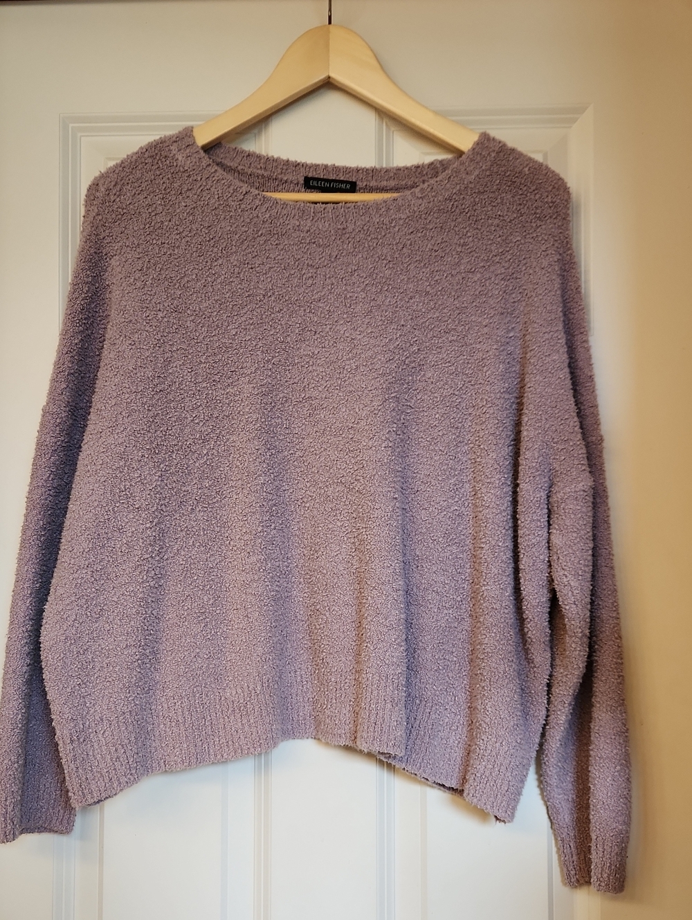 Eileen Fisher Dusty Lavender Bouclé Crew Sweater